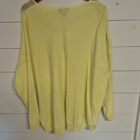 Lane Bryant Yellow Open Knit Lightweight Sweater Womens Size 26/28 100% Cotton - Picture 5 of 7